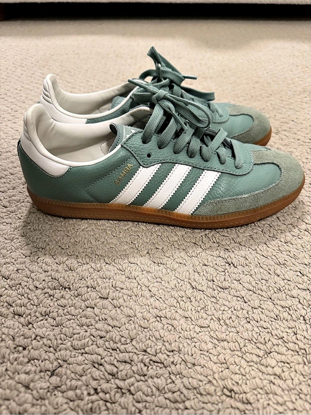 adidas Samba OG Green & White Sneakers US 9